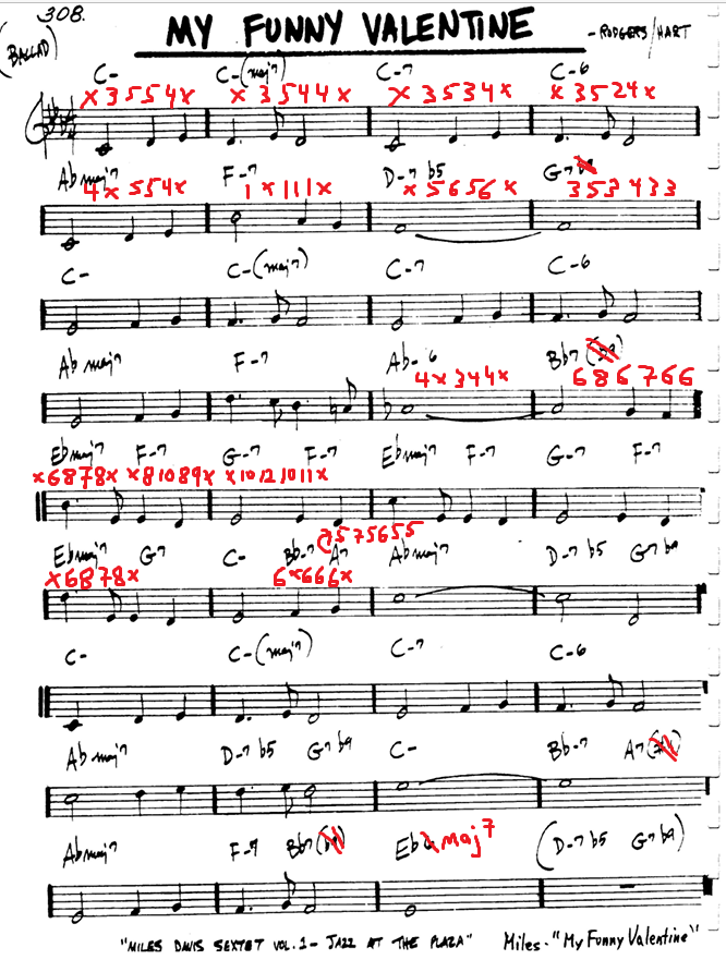 my funny valentine with chord voicings
