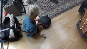 Joseph drumming at Student party 2022