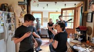 People talking at Student party 2022