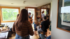 Picture 4 of people talking at Student party 2022