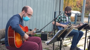 2 students at Guitar Lessons Ithaca Student Concert 2020