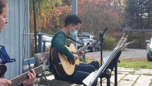 student performing at Guitar Lessons Ithaca Student Concert 2020