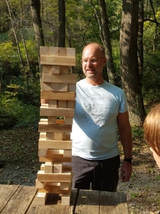 Student playing Jenga at Student Party 2021
