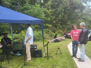 Attendees chatting at Student party 2023