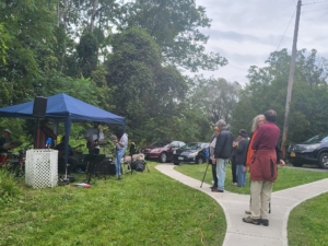 people chatting at Student party 2023
