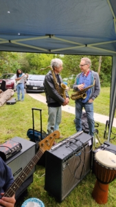 Saxophone artist chatting Student party 2023