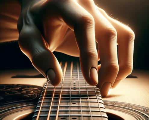 hand on guitar..fingerstyle