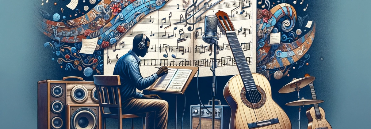 composer with guitar