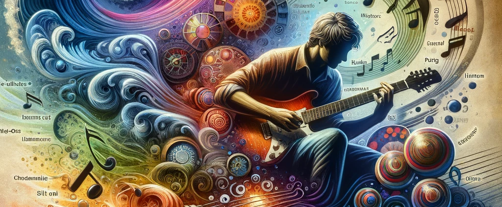 Man expressing guitar genre
