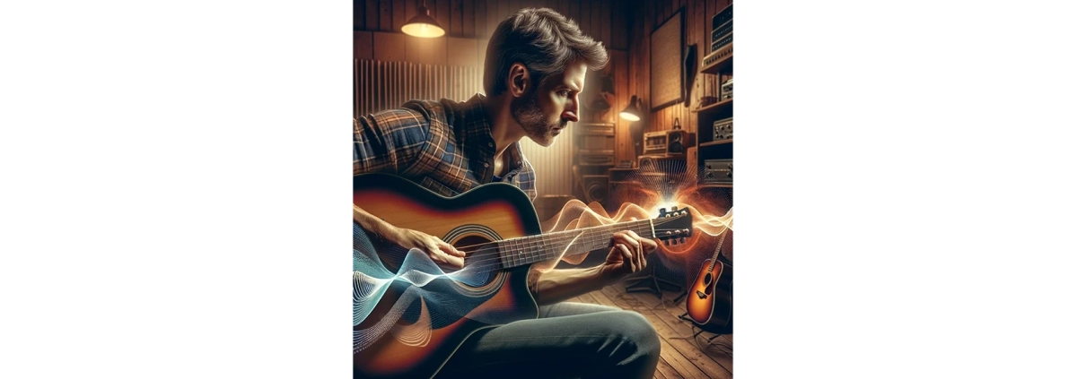 guitarist working on balancing volume of strumming vs. picking