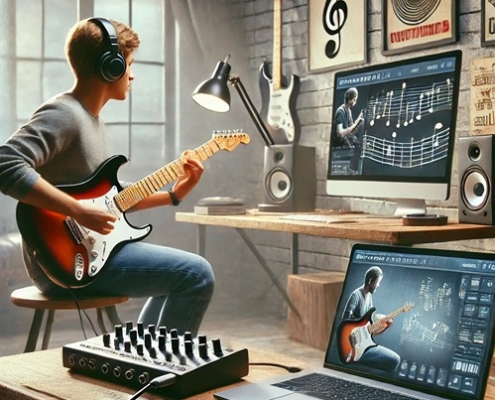 guitar lessons myrtle beach student using technology