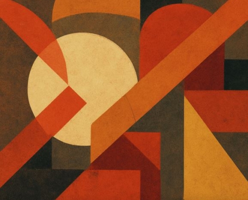 abstract drawing of 3 bars of Beatles harmony
