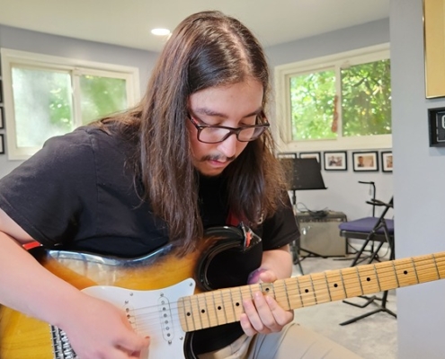 Eddie Navarro recording for Guitar Lesson Myrtle Beach Student Album Volume 8