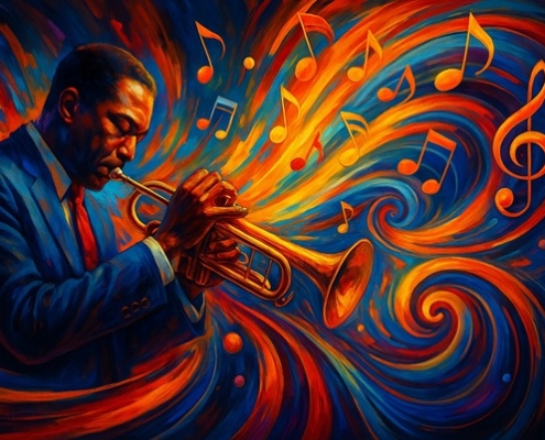 trumpet player performing