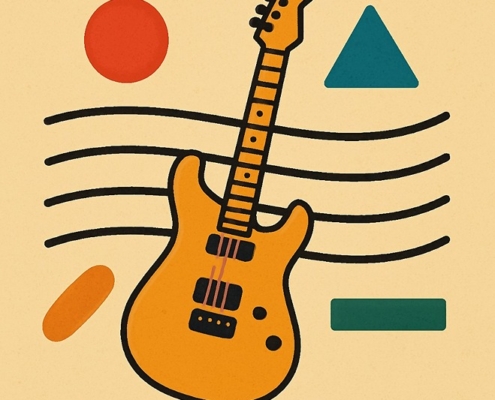 guitar abstract drawing