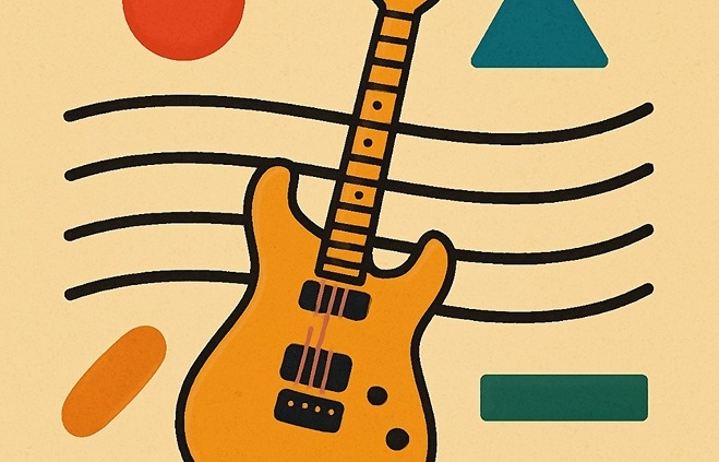 guitar abstract drawing