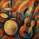abstract drawing of bass and drums doing rhythmic groupings