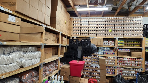 dry goods storage room at Helping Hand of Myrtle Beach