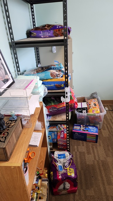 pet food shelf at Helping Hand of Myrtle Beach